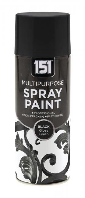 151 6X 151 Black Gloss Spray Paint 400ml