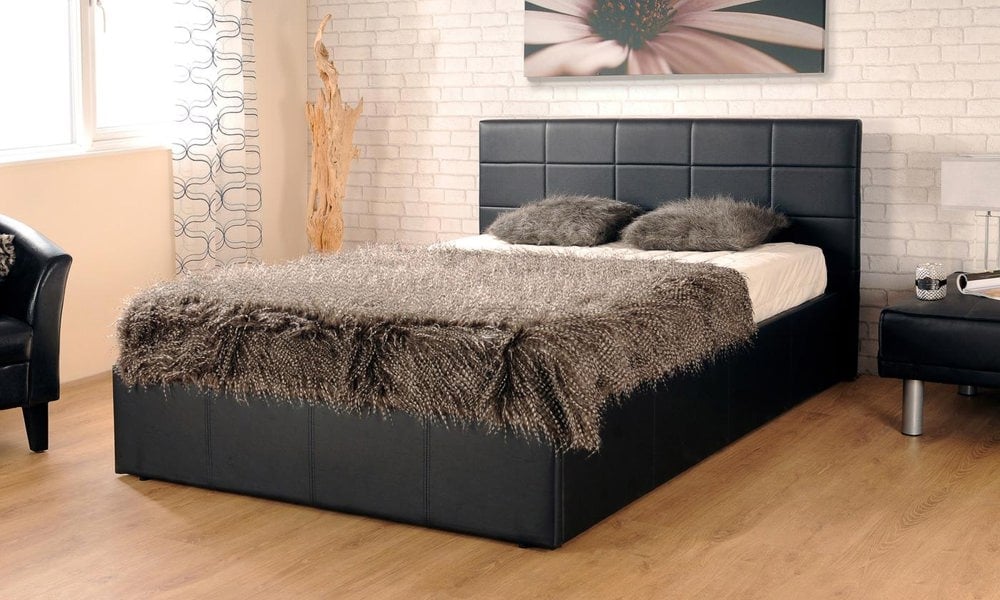 Comfy Living Faux Leather Ottoman Bed Frame - Luxurious & Space-Saving Choice for Your Bedroom