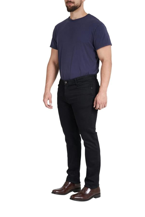 Smart Living Classic Cotton Slim Fit Denim Jeans with Zip Fly - Black