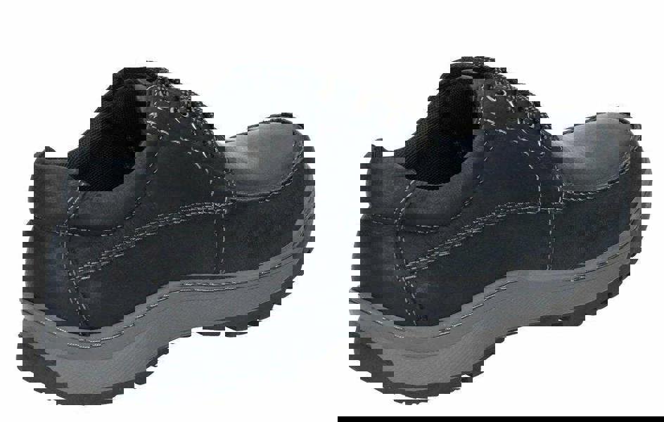 Hush Puppies Tucker Mens Casual Lace Up Smart Leather Shoes, black leather shoes with lace-up closure and cushioned sole for comfort and style.