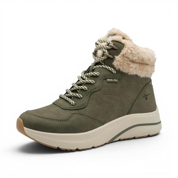 Tamaris Women’s Green Warm Winter Waterproof Lace-up Ankle Boots - 26278-45
