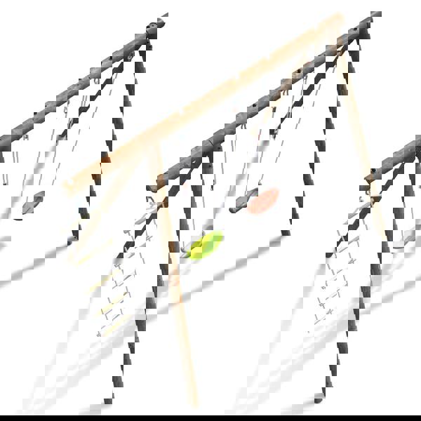 Soulet Arthur Double Wooden Swing Set with Rope Ladder