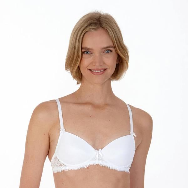 Front view of Very You small cup bra in white – lightly padded bra designed for AAA–A cups