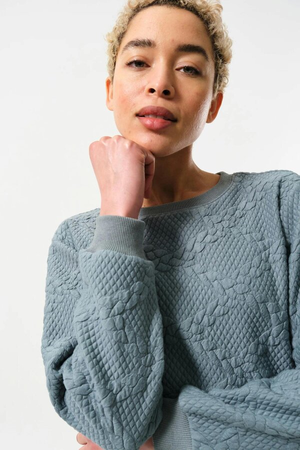 Jan Cable Quilt Sweatshirt - Teal