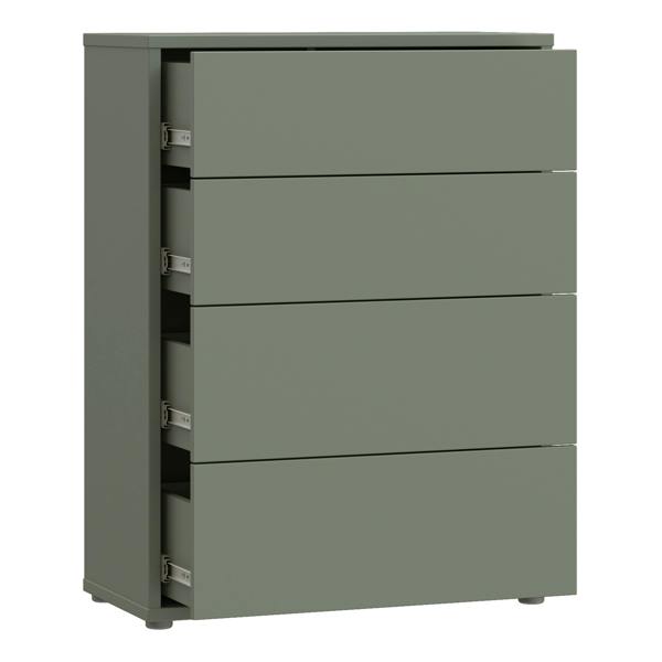 Alice Springs 4 Drawer Chest with Push-to-Open Drawers in Sage Green