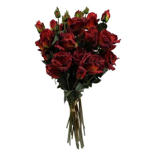 Leaf 6 x 60cm Red Rose Artificial Flower Sprays - 24 Flowers 18 Buds