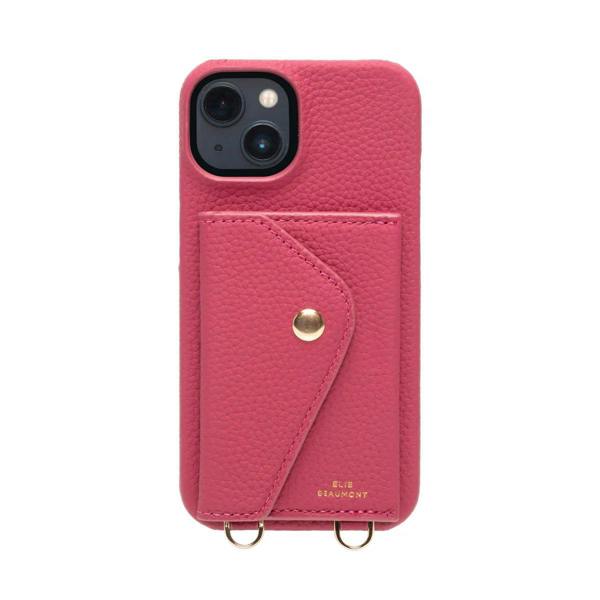 Elie Beaumont Genuine Leather iPhone Case - Azalea - Pink Rope Lanyard