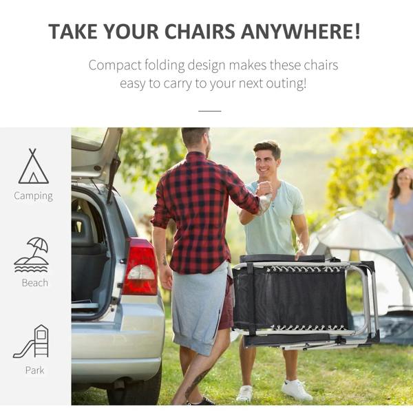 Compact folding light grey reclining lounge chair with padded cushions for outdoor use