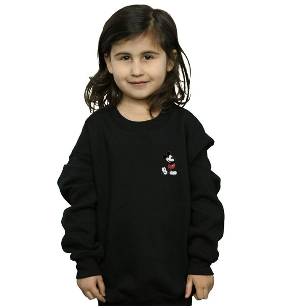 Disney Girls Mickey Mouse Kickin Retro Chest Sweatshirt - Black