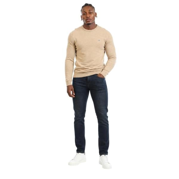 Gant Mens Lambswool Blend Regular Jumper - Khaki Brown - 