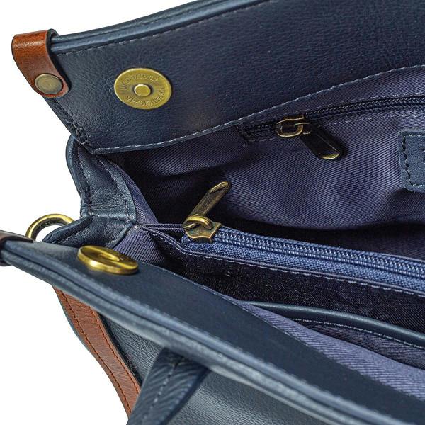 Museum Selection Navy & Tan Moderne Leather Bag