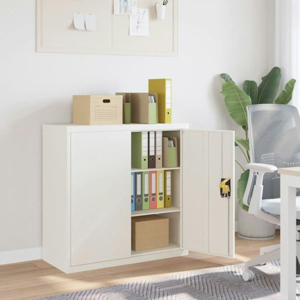 Berkfield File Cabinet White 90x40x90 cm Steel