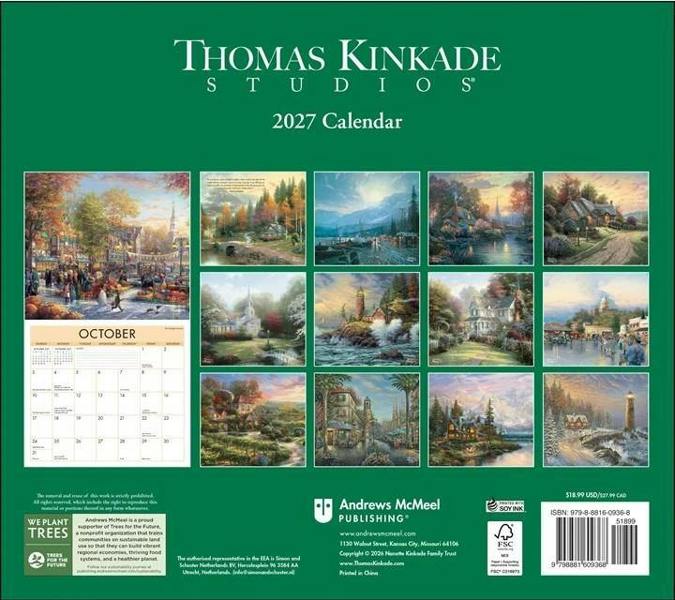 Thomas Kinkade Studios Deluxe Wall Calendar 2027