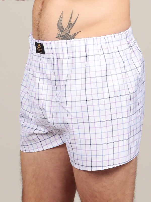 CHEQUERED COTTON BOXERS – MULTICOLOURED