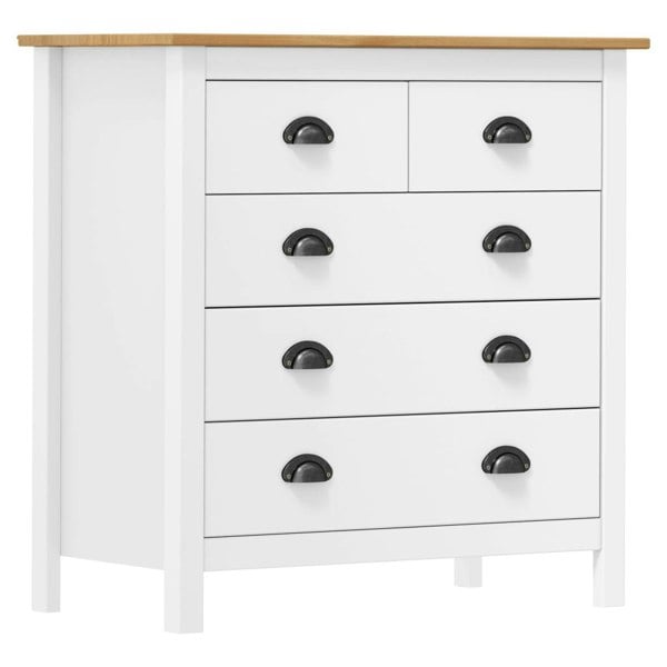 Berkfield Sideboard Hill White 79x40x80 cm Solid Pine Wood