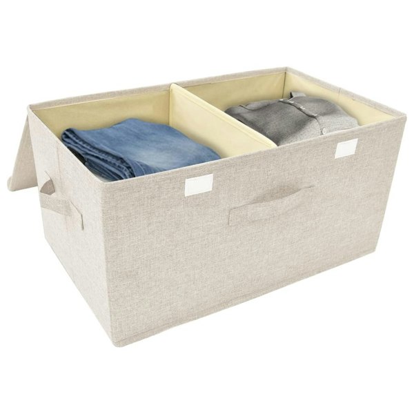 Berkfield Storage Box Fabric 50x30x25 cm Cream