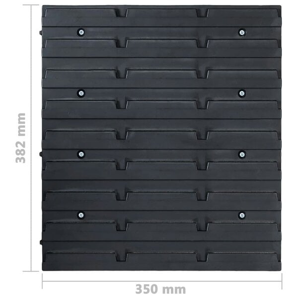 Berkfield 48 Piece Storage Bin Kit with Wall Panels Blue and Black