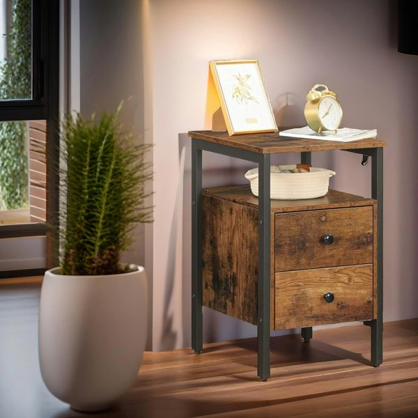 Rafaelo Mobilia Bedside Table with 2 Drawers