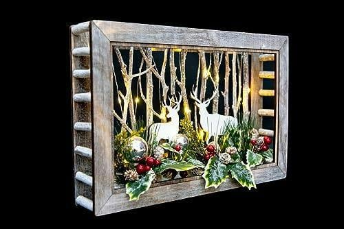 Wooden LED Reindeer Scene Table Top Christmas Decoration – Size Options Available image 3