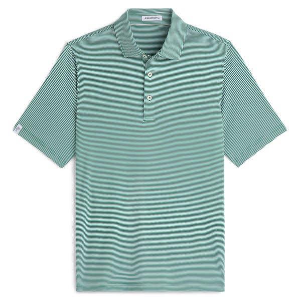 Micro Stripe Brunch Polo Driver in Green / White