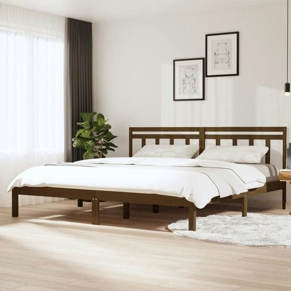 Berkfield Bed Frame Honey Brown Solid Wood Pine 200x200 cm