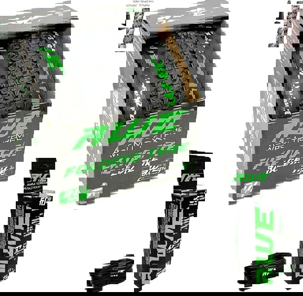 Awe 1 x AWERide Folding Tyre 27.5 x 2.20 cm MTB and 1 x AWE Inner Tube 27.5" x 1.75-2.25 Schrader Valve