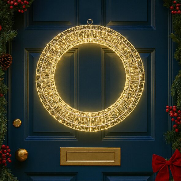 Scotts of Stow Xmas Haus Pre Lit LED Heart Shape with 5m Lead Timer Power Supply