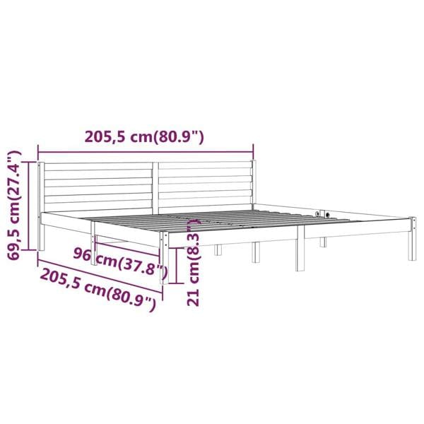 Berkfield Day Bed Solid Wood Pine 200x200 cm Super King White