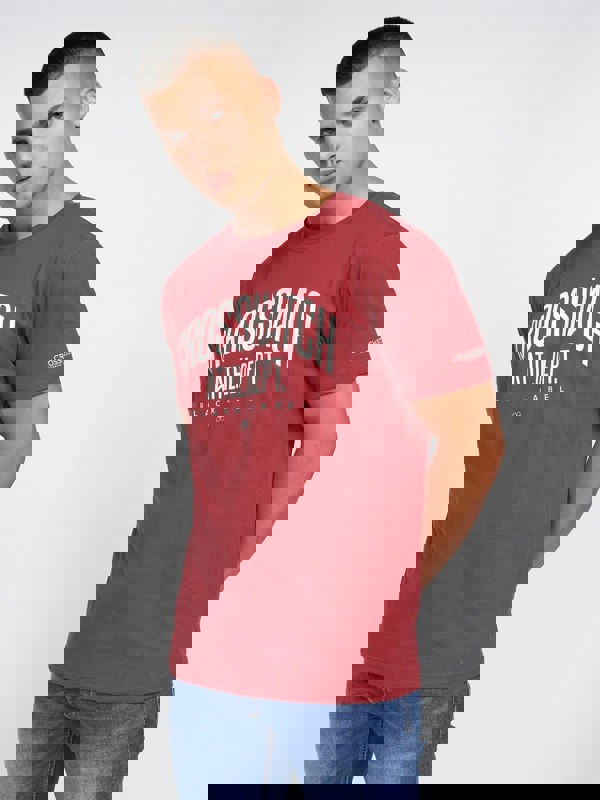 Crosshatch Oldskool T-Shirt 2pk Red/Grey