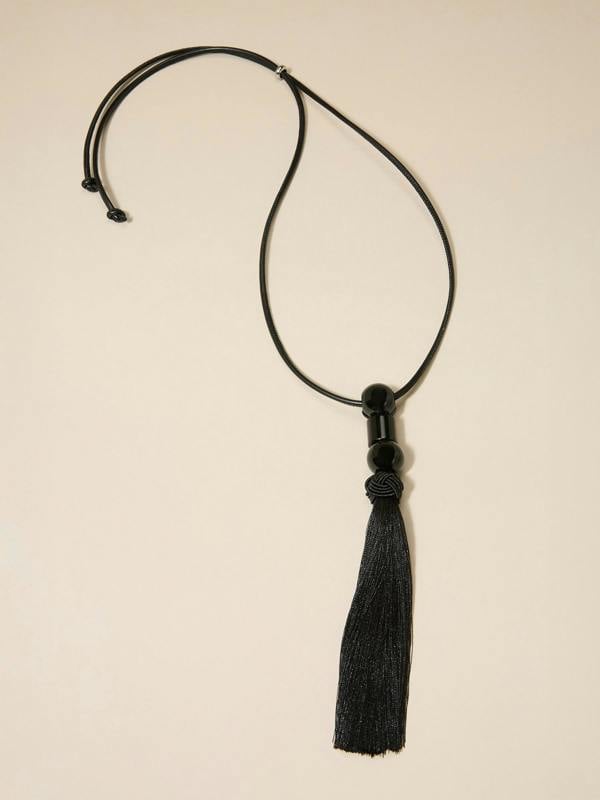 GWD Beth Tassel Necklace Collection, Red, Black and Brown