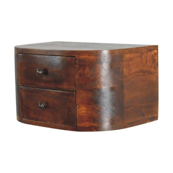 Artisan Furniture Solid Wood Lunar 2 Drawer Floating Bedside