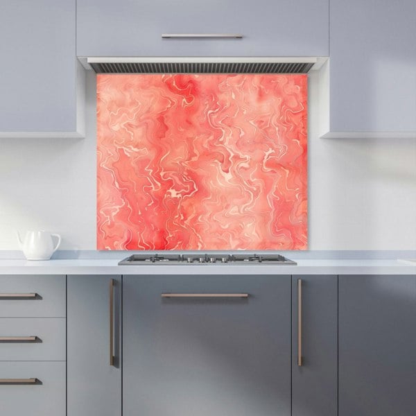 Warren Reed - Designer Salmon Pink Marble Effect Kitchen Splashback