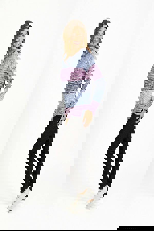 Ottoman Marl Colour Block Jumper