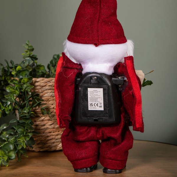 Samuel Alexander 35cm Battery Operated Musical Walking Christmas Gonk Decoration in Red