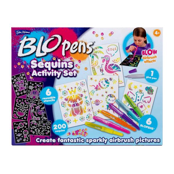 BLOPENS Sequins Activity Set – Sparkly Airbrush Art for Kids