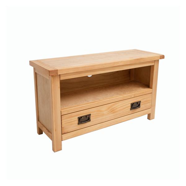 Cabinet Bits Lugo Waxed 1 Drawer TV Cabinet Brass Drop Handle