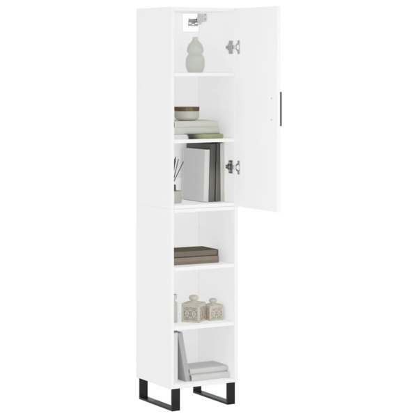 Berkfield Highboard White 34.5x34x180 cm Engineered Wood