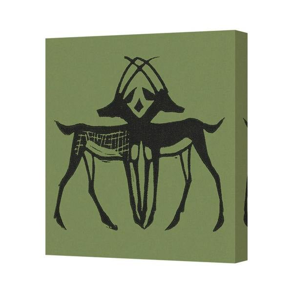 Benjamin Tate Design Green Contemporary Abstract Animal Canvas Wall Art Print Handmade in UK