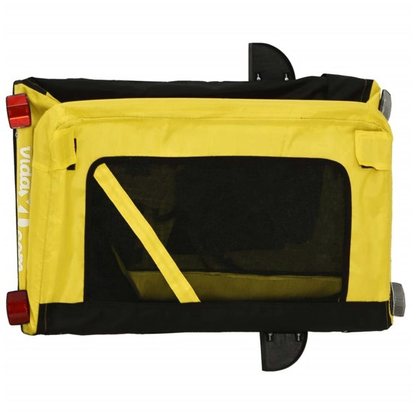 Berkfield Dog Bike Trailer Yellow and Black Oxford Fabric&Iron