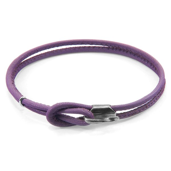 Anchor & Crew Lilac Purple Orla Silver and Nappa Leather Bracelet