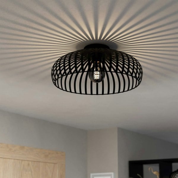 EGLO Mogano 3 Wireframe Black Flush Ceiling Light ⌀: 43cm