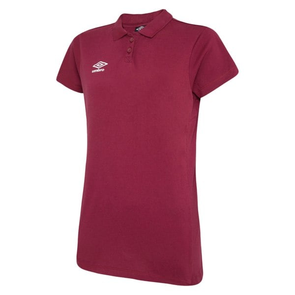 Umbro Womens/Ladies Club Essential Polo Shirt - New Claret/White