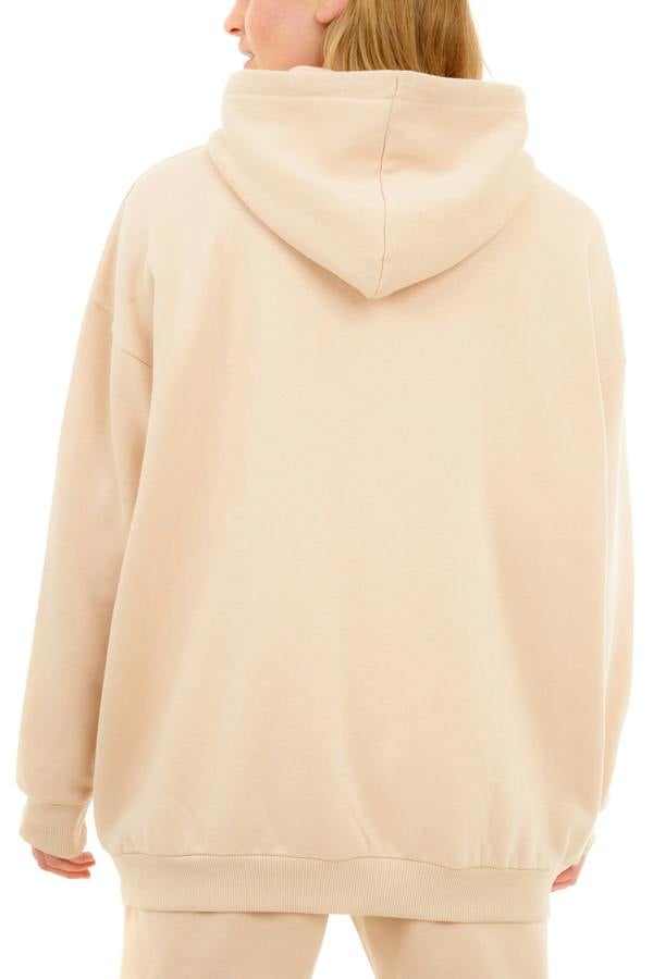 Smart Living Women's Cozy Polycotton Hoodie - Soft Pullover with Pocket - Stone