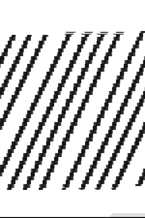 Living and Home 72cm/28.35 inch 4Pcs Black Round Metal Table Legs with Plastic Foot Pads Furniture Replacement Legs for Dining Table Dressing Table