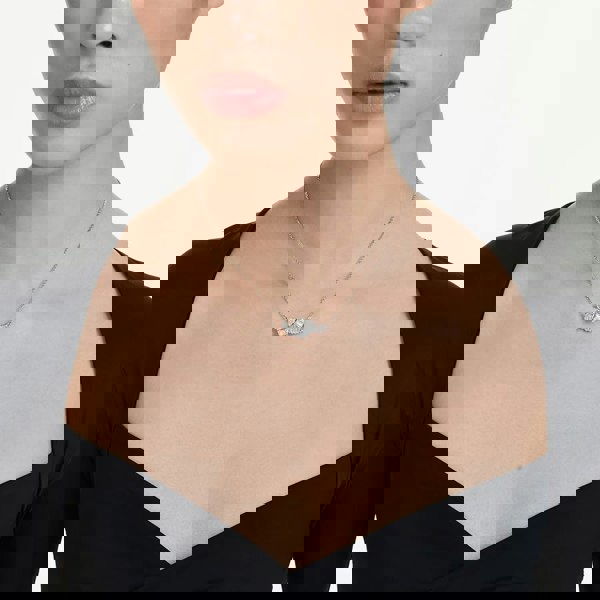 Swarovski Matrix Rhodium Plated White Zirconia Knot Necklace 5728553