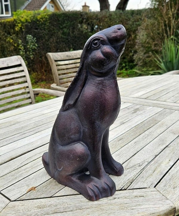 Inspirational Gifting Stargazing Hare Garden Sculpture Cast Iron Ornament