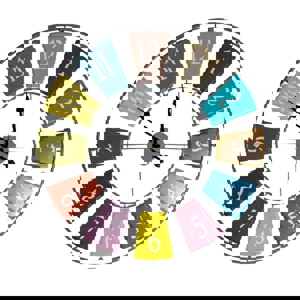 WALPLUS WC2150 - Candy Colourful Skeleton Wall Clock - 68 cm / 27 in