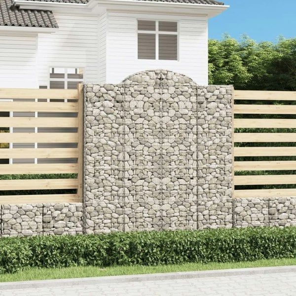 Berkfield Arched Gabion Baskets 4 pcs 200x50x220/240 cm Galvanised Iron
