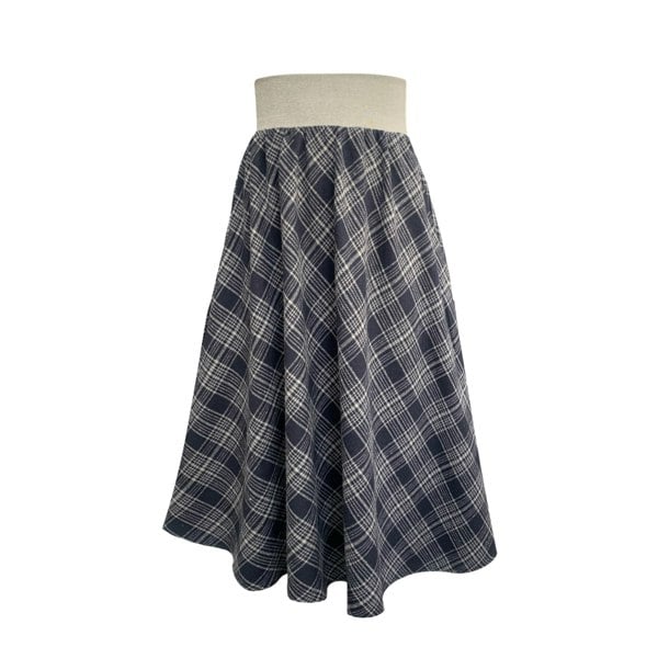 Frock Tales Bonnie Midi Skirt In Navy Tartan