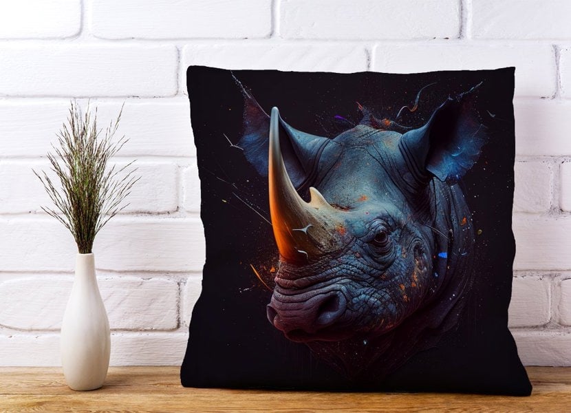 Warren Reed Rhino Face Splashart Cushions